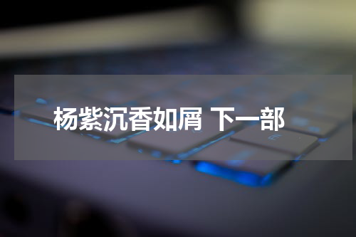 杨紫沉香如屑 下一部