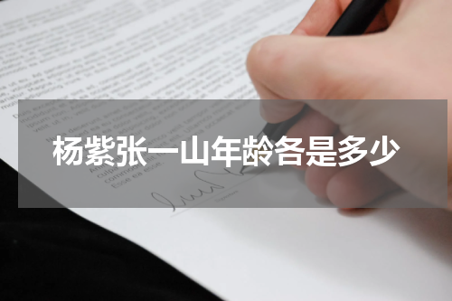 杨紫张一山年龄各是多少