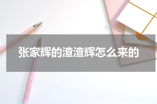 张家辉的渣渣辉怎么来的