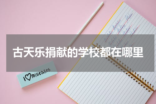 古天乐捐献的学校都在哪里
