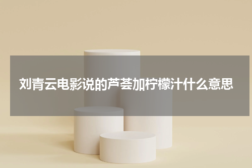 刘青云电影说的芦荟加柠檬汁什么意思