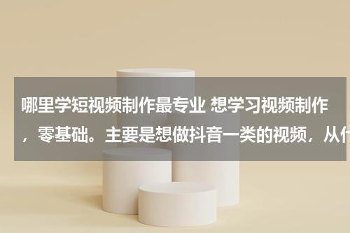 哪里学短视频制作最专业 想学习视频制作，零基础。主要是想做抖音一类的视频，从什么入门比较好，是先学习AE 还是Pr？